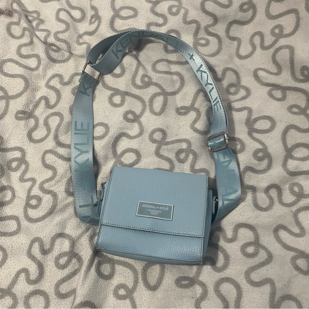 Kendall & Kylie Pebbled Light Blue Flap Crossbody
